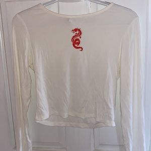 Never worn princess Polly cropped white long sleeve